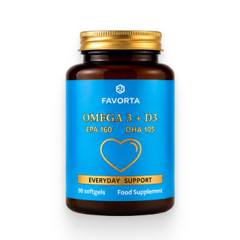 Добавка дієтична "OMEGA 3 + VITAMIN D3" 1000 мг, м'які желатинові капсули, 90 шт