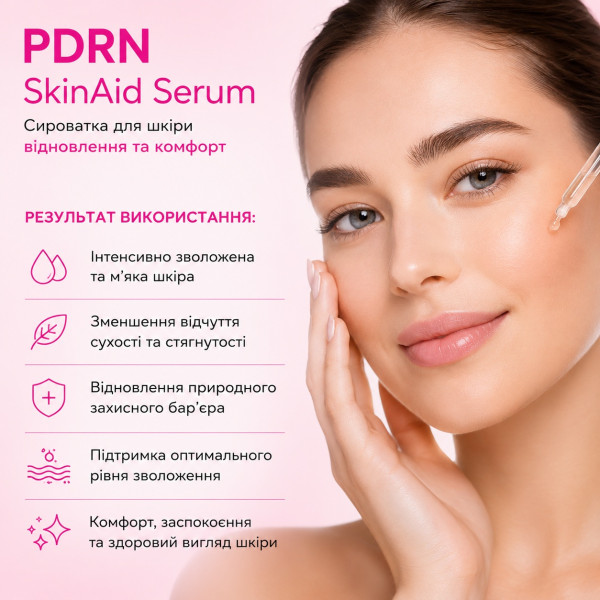 Сироватка з PDRN відновлення та комфорт SkinAid Serum, 30 мл